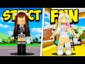 STRICT GIRLFRIEND vs FUN GIRLFRIEND in Roblox BROOKHAVEN RP!!