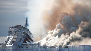 Historische Börse in Kopenhagen brennt und stürzt teilweise ein