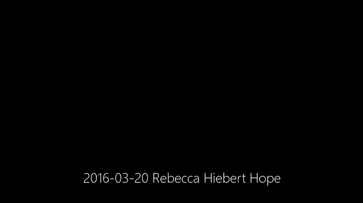 2016-03-20 Rebecca Hiebert - Hope Centre