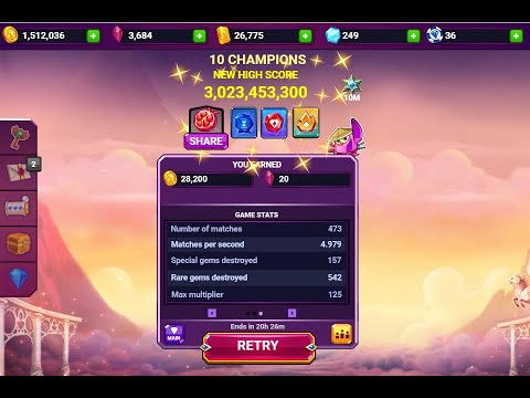 [Bejeweled Blitz] 10 Champions - Web version play 3.02 Billion (Pom Power)