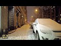 Evening Snowfall Walk in Kamppi Helsinki (20 Feb 2021)