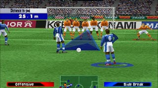 ISS 2000: PS1 Gameplay - Netherlands vs. Brazil (International Cup Final)