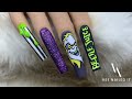 How To: Hand Paint Beetle Juice Nail Art