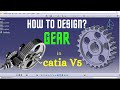 Gear design in catia v5  tutorial for beginners tamil  mechanical design  design thoughts