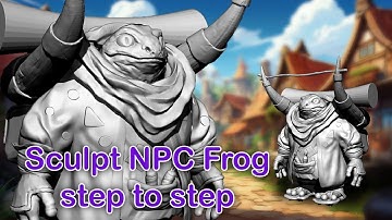 How to sculpt game NPC Frog part 4