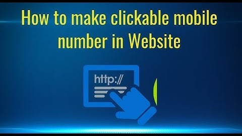 How to make clickable mobile number in Website