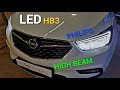 Opel mokka x  high beam led philips bulb hb3 9005 upgrade