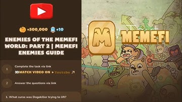 How to Solve MemeFi Equations Enemies of the MemeFi Part 2 |