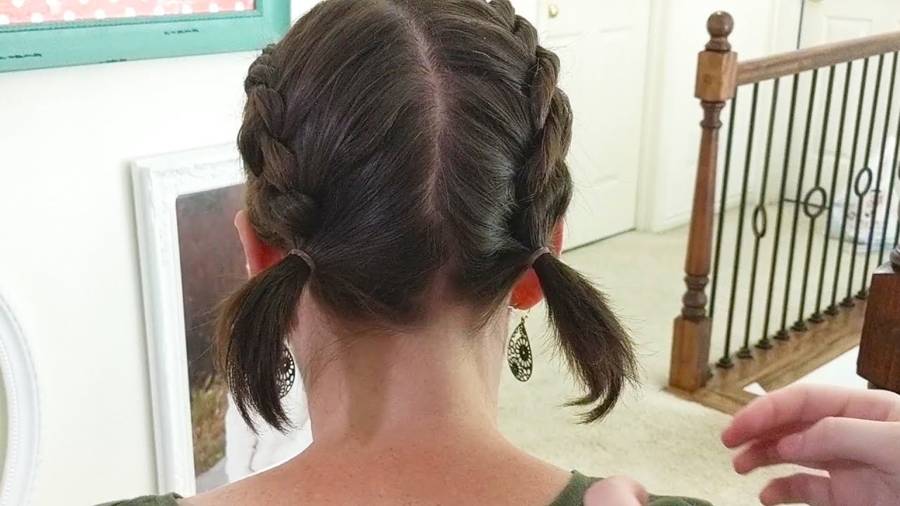 How To Do 2 French Braids On Short Hair A Line Bob Easy Hairstyles Youtube