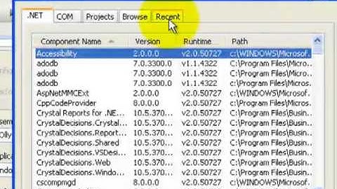 A reference could not be added VB2008
