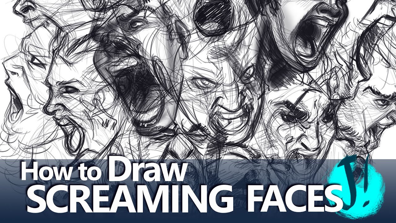 HOW TO DRAW SCREAMING FACES - TUTORIAL - YouTube