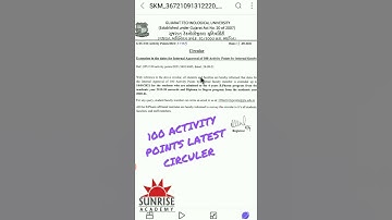 GTU 100 Activity Points New Circuler On Date 13/9/2021