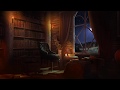 Relaxing Rain and Fireplace Sounds at Night | Reading Nook Ambience