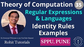 Lect-35: Examples Based on Identity Rules | Regular Expression Identities Rules Example in Marathi