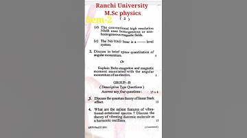 Ranchi University Physics Sem-2 M.sc paper-201 session(2021-23) #RU #sem-2 #physics