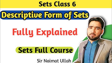 How to Write Sets in Descriptive Form Urdu Class 6 Math
