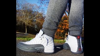 jordan 12 grey on feet