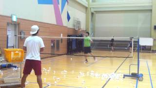 Badminton lesson 20150429(WED) - one jump / round swing 2