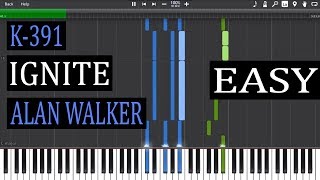 Alan Walker & K-391 - Ignite - Piano Tutorial - Easy chords