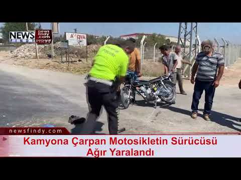 Kamyona Çarpan Motosikletin Sürücüsü Ağır Yaralandı