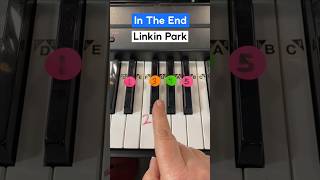 In The End By Linkin Park Piano Easy Tutorial 😭😭 #Piano #Pianotutorial #Shorts