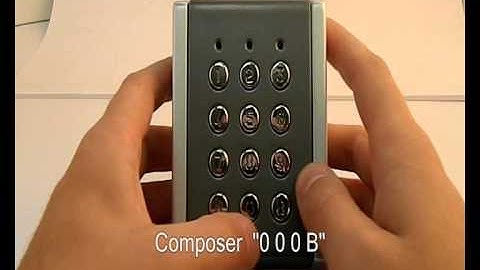 Vidéo programmation clavier TSEC100, TSEC099,TSEC303E.