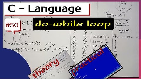 do while loop in c language | Programming in C