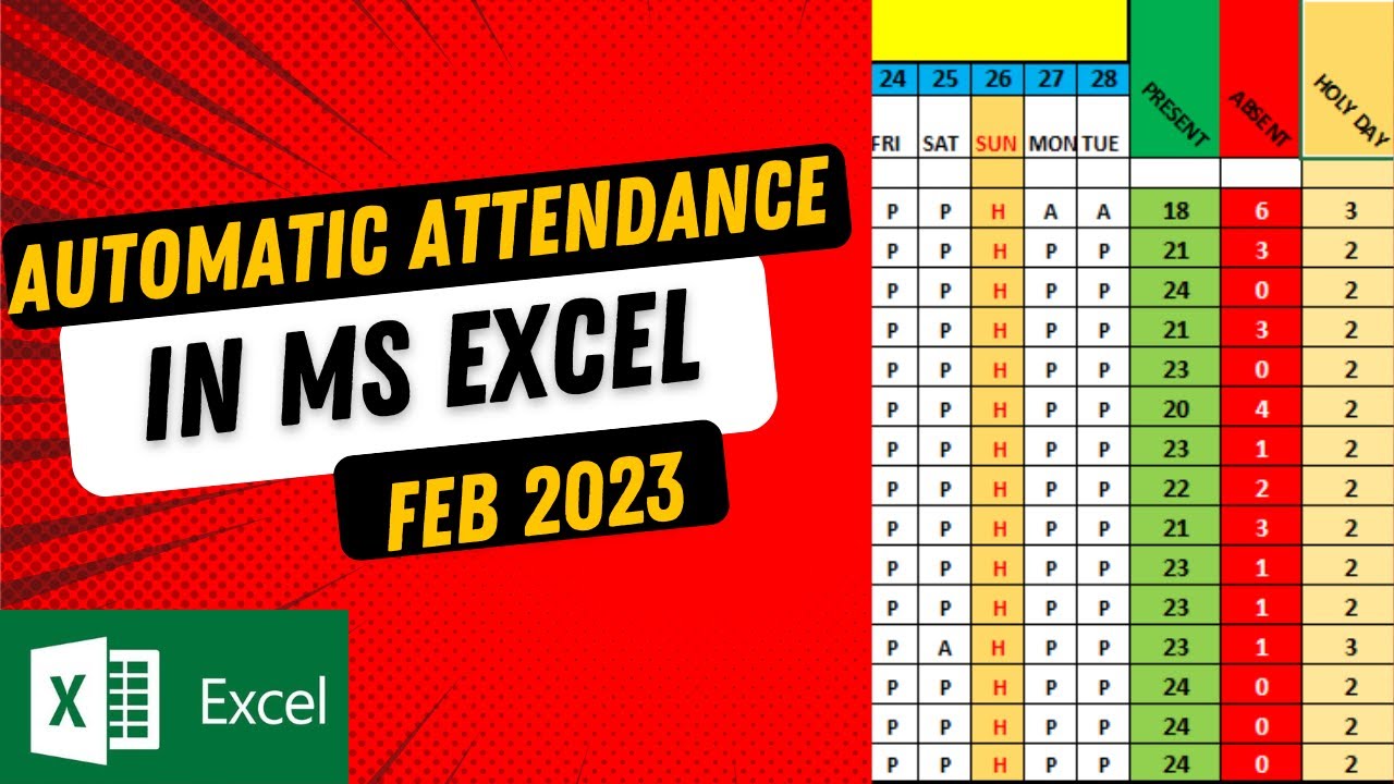 How to make Automatic Attendance Sheet in MS Excel in Urdu / Hindi || # ...