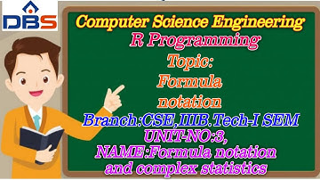 Formula Notation | R Programming | CSE Online Classes | Telugu Online Tutorials | DBS Talks