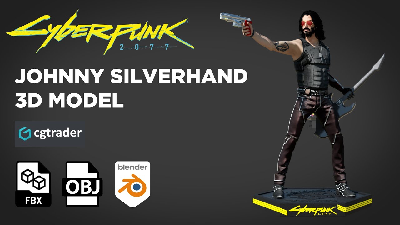 Johnny Silverhand (Keanu Reeves) 3D model from Cyberpunk 2077 | Available on CGtrader