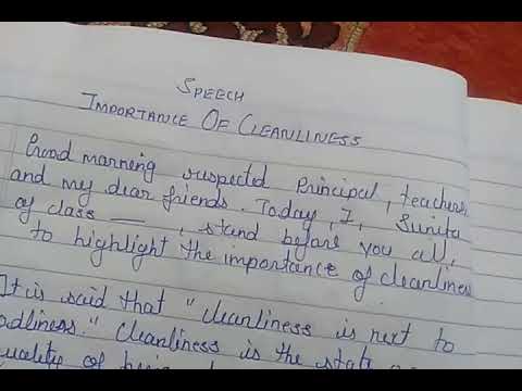 write a speech on cleanliness awareness