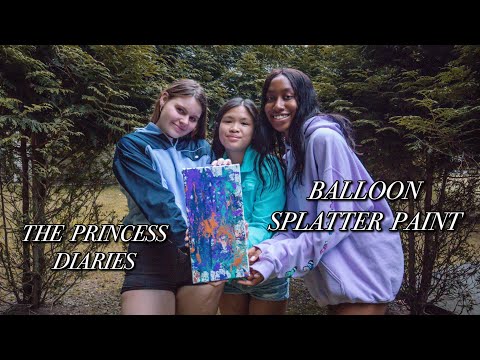 We tried Princess Diaries balloon splatter paint & had a movie night!