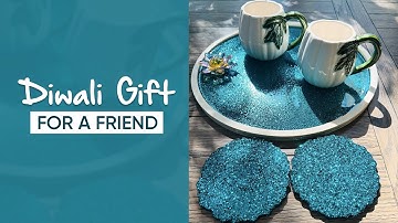 Diwali Gift For A Friend 🤩 Resin Tray 😍 Coasters DIY 