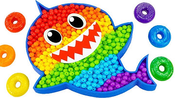 Satisfying Video | How To Make Rainbow Baby Shark Bathtub With Mixing Beads