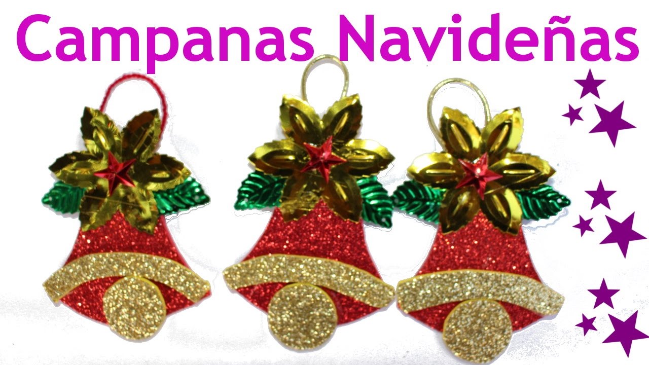 manualidades para navidad campanas navideñas foamy christmas ornaments