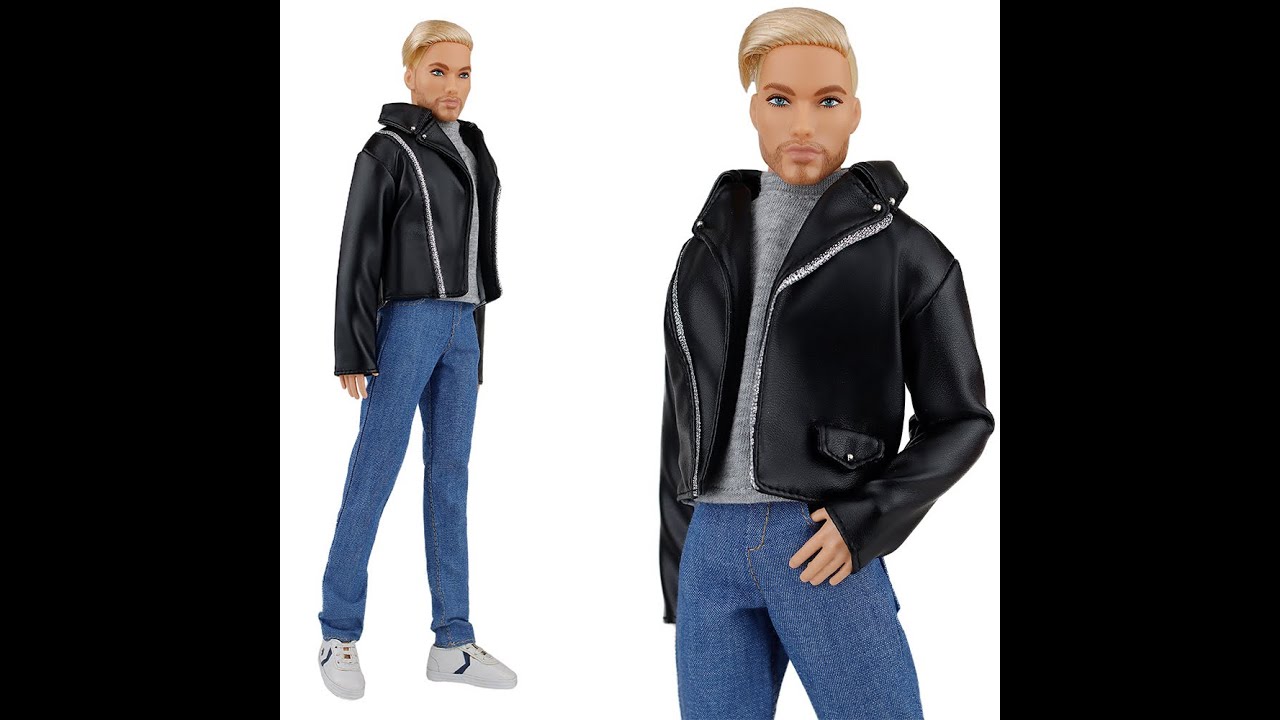 Outfit for Ken Jacket+ jeans+ T-shirt 1/6 fashion doll /Одежда для куклы Кен Куртка +джинсы+лонгслив
