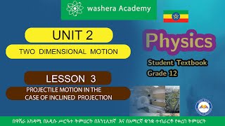 PHYSICS  GRADE 12  UNIT  2  LESSON  4  PROJECTILE MOTION IN THE  CASE OF INCLINED  PROJECTION