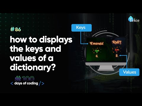 How to displays the keys and values of a dictionary? #TekieByte 86