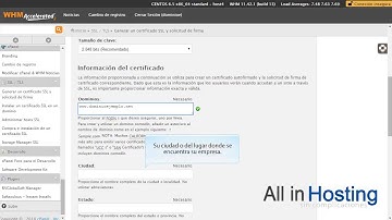 Generar una solicitud de certificado SSL (CSR) en WHM