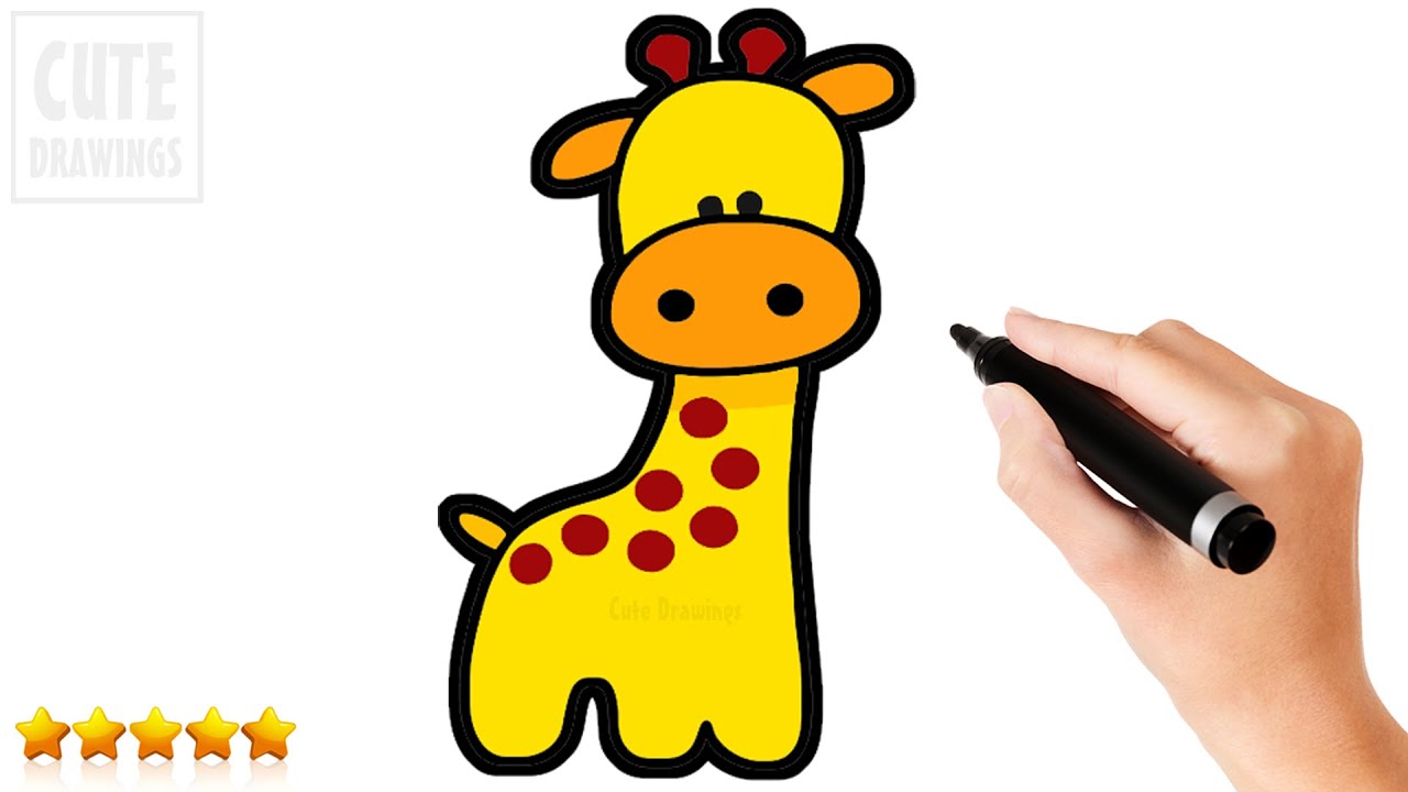 How to Draw Giraffe For Kids and Beginners | Easy Giraffe Drawing Step by  Step Tutorial - YouTube