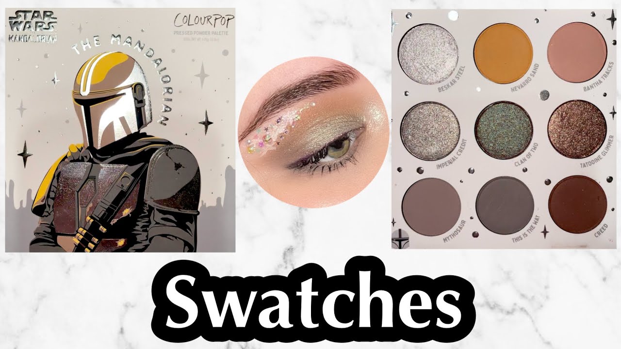 Colourpop x The Mandalorian Palette Swatches - YouTube