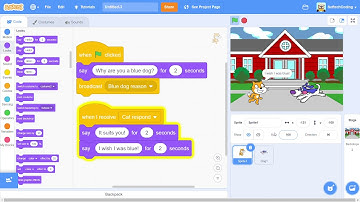 Coding in Scratch! Episode #5 How to Code a 💬Conversation🗨️ between 2 Sprites - Part 1