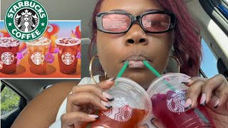 Trying Starbucks NEW Spicy Lemonade Refreshers  | Review