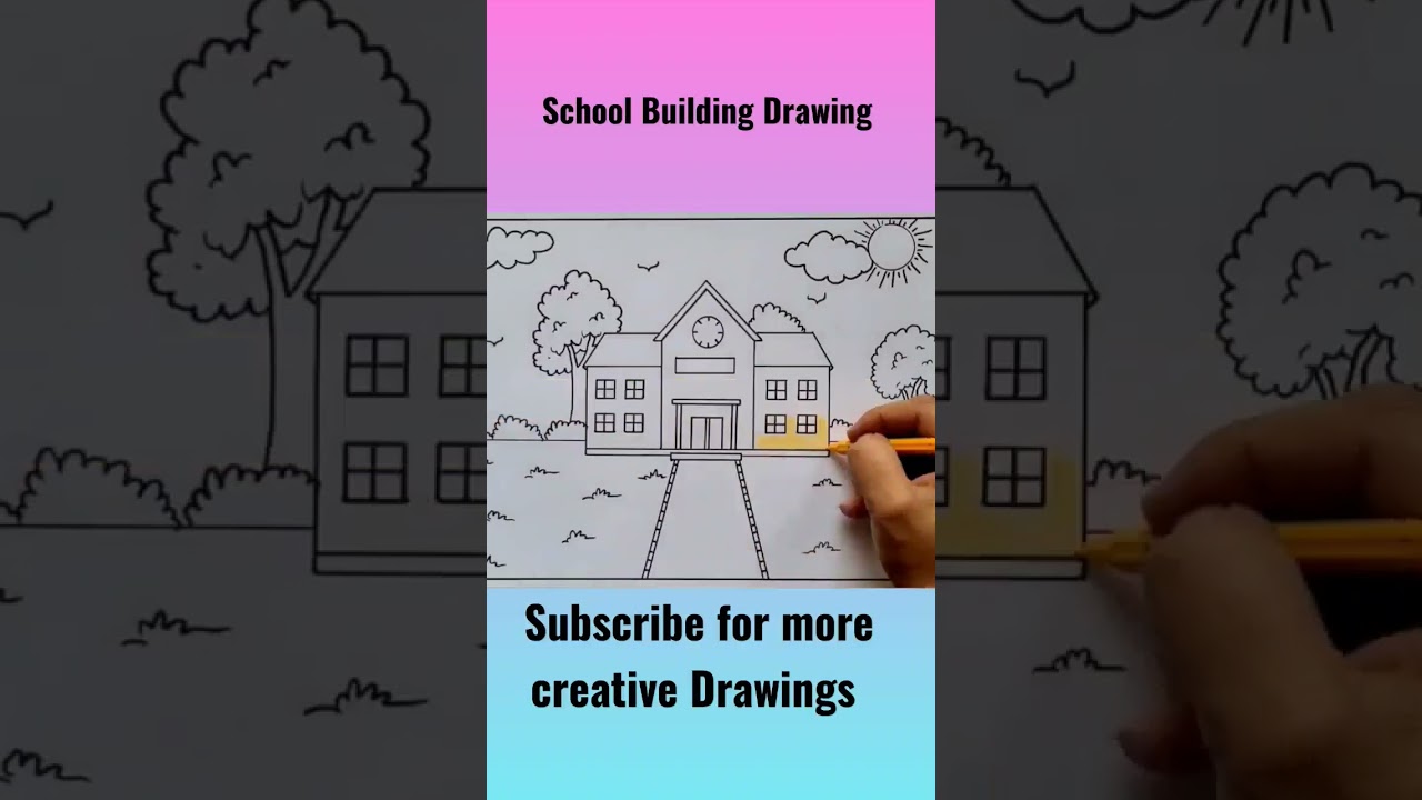 School Building Drawing 