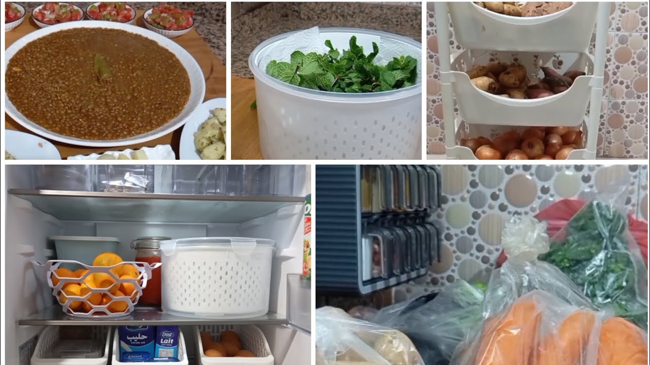 تقدية الخضر 🍅🥕🥔 لاسبوعين بأقل من 200 درهم 💶 تنظيم وترتيب الثلاجة ✨ وغذاء سريع 🏃🏻‍♀️