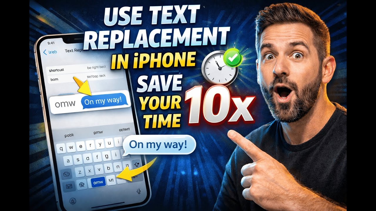 iPhone पर टाइपिंग स्पीड 10x बढ़ाएं!, Save Hours with Text Replacement Shortcuts in iphone