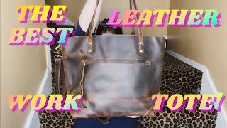 Beautiful LEATHER Tote Review! | A Great Work Tote!! | Szone