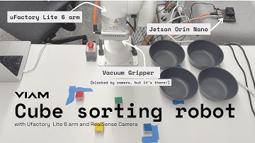 Cube sorting robot with Ufactory Lite 6 arm and Realsense camera