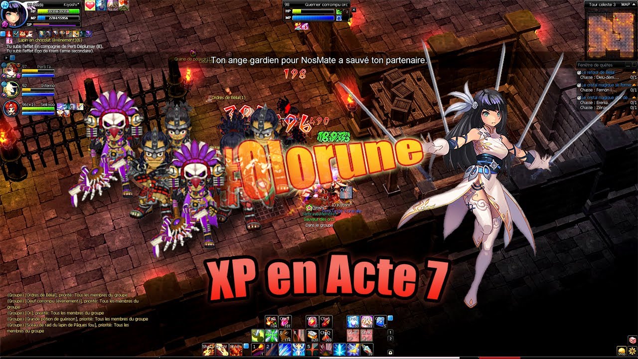 [Nostale] XP en acte 7 à la Tour Céleste 1,2,3 en SP8 | Olorune #04