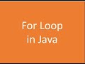 #5 For Loop in Java
